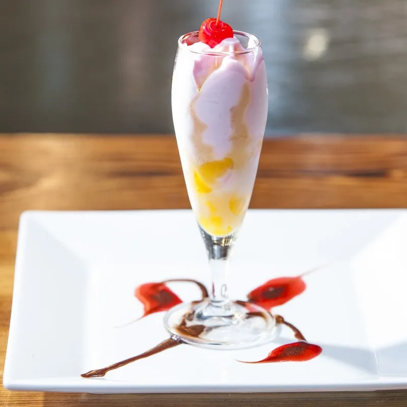 Ice cream sundae in a tall glass