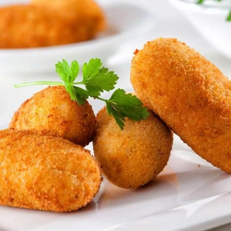 Golden fried croquettes